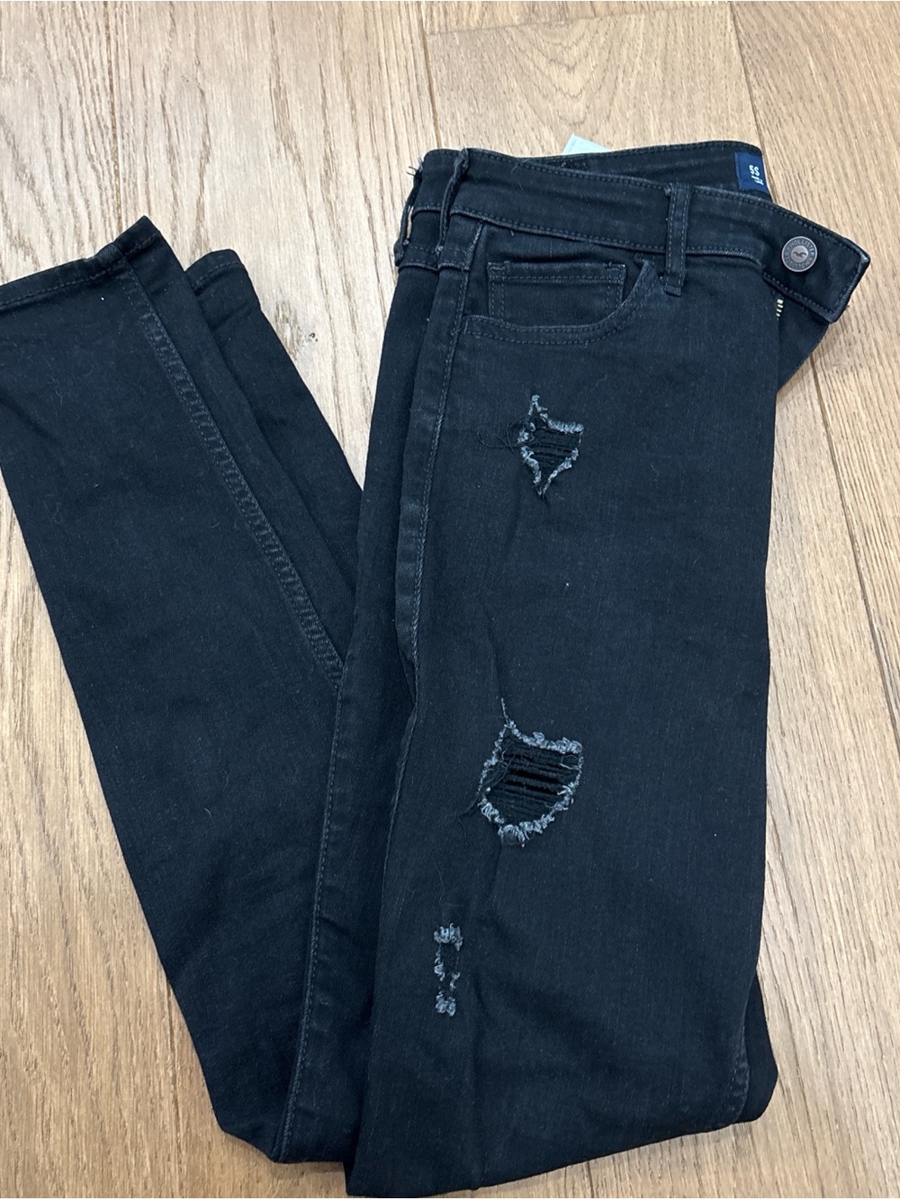 Hollister Black High Rise Distressed Skinny Jeans